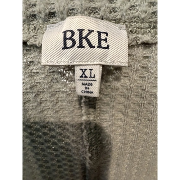 BKE Waffle Knit Oversized Center Seam Front Top Dusty Green XL - Picture 4 of 8